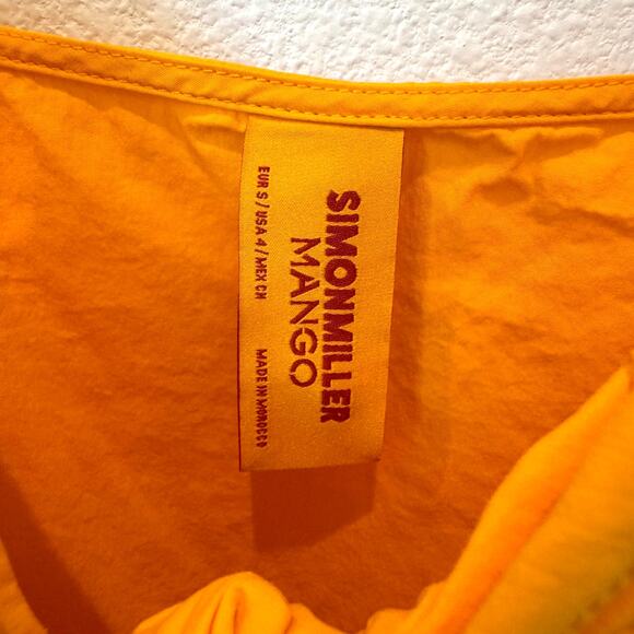 SIMONMILLER x Mango Sol Spaghetti Strap Mini Dress Sponge Yellow Size 4 - Picture 9 of 11